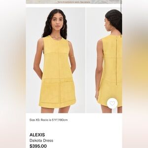 Alexis suede yellow dress